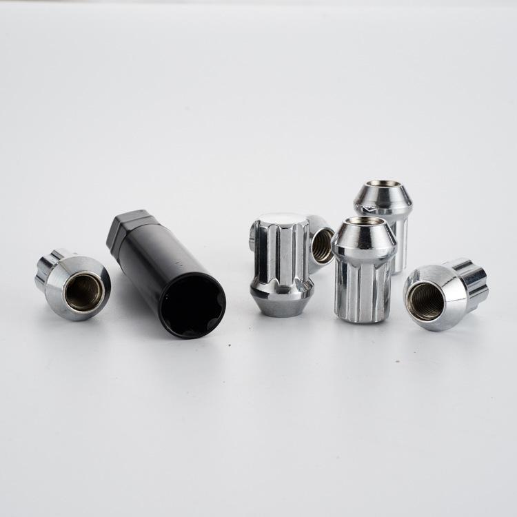 סט אומים נגד גניבה 24+1 M14x1.5 אומים לגלגל שבעה חריצים עם כלי שרוול עובי 51 מ"מ