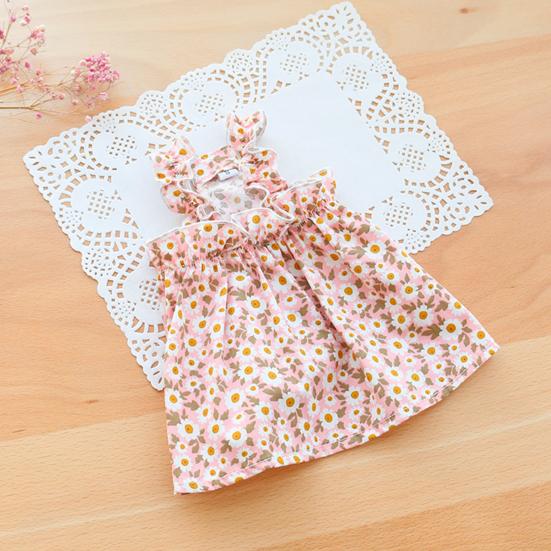 Puppy Clothes Outing Sun Protection Fashion Pet Floral Suspender Skirt for Female Dogs