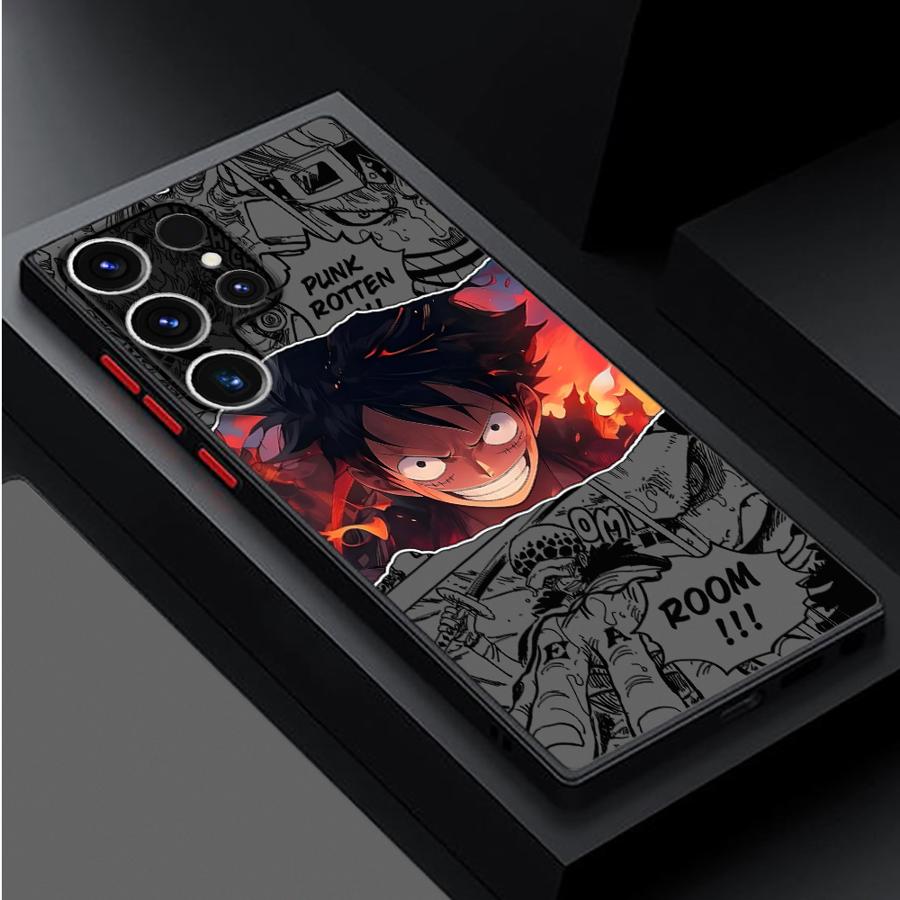 One Piece Anime Luffy Funda Back Phone Cover Case for Samsung Galaxy S23 FE S21 S20 FE Note 20 Ultra 10+ S25 Ultra S24 Plus S26