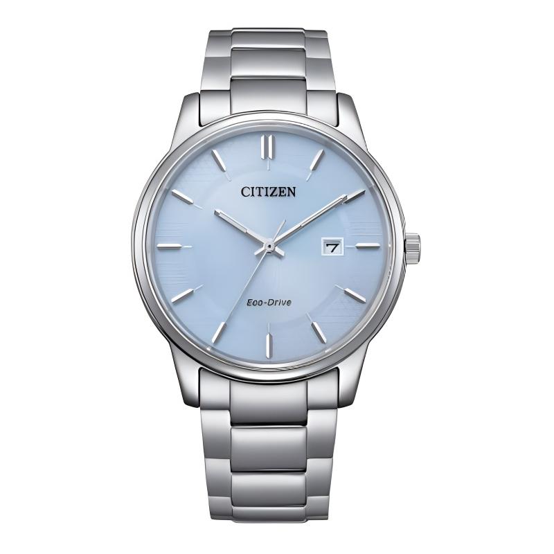 

CITIZEN Eco-Drive series 5 meters waterproof fashion simple style light Quartz Steel Strap 40mm men s watch blue dial BM6978-77L синій