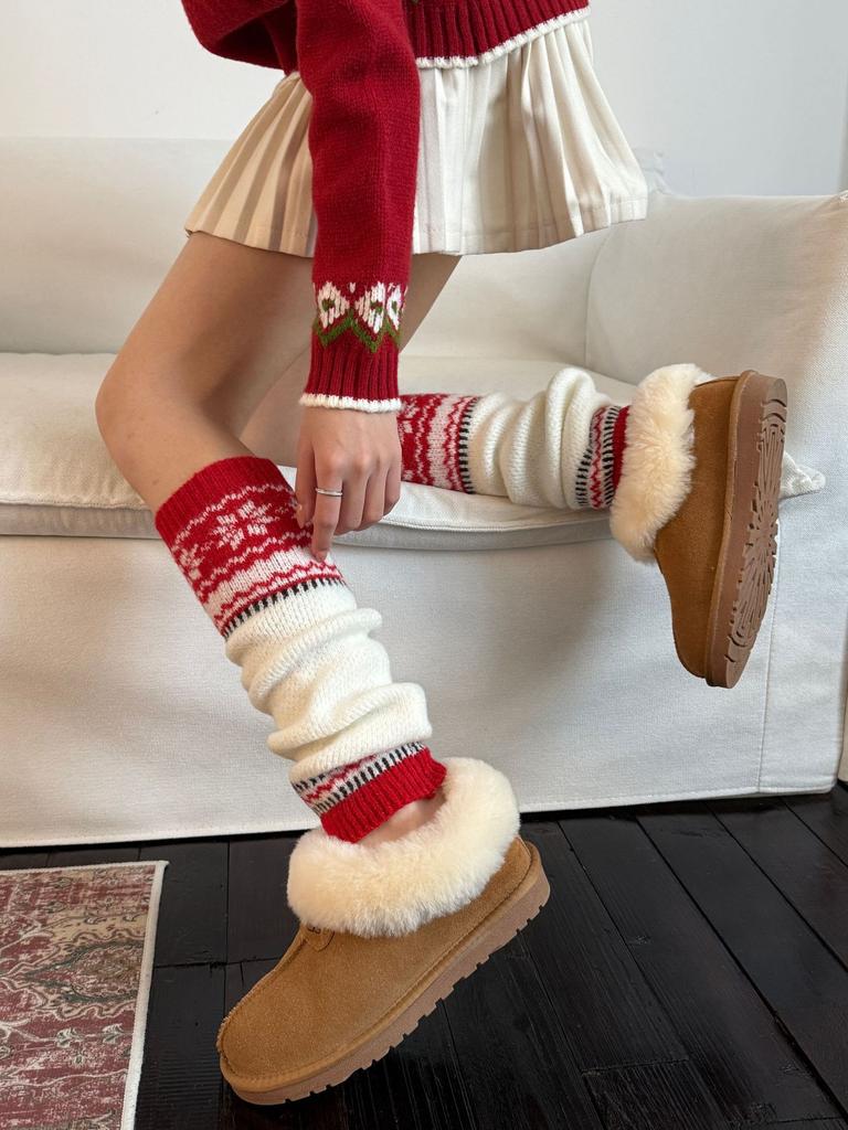 Snow Boots, Vintage Socks, Gray Stacked Socks, Slimming Knitted Socks, Nordic Calf Socks, Leg Covers