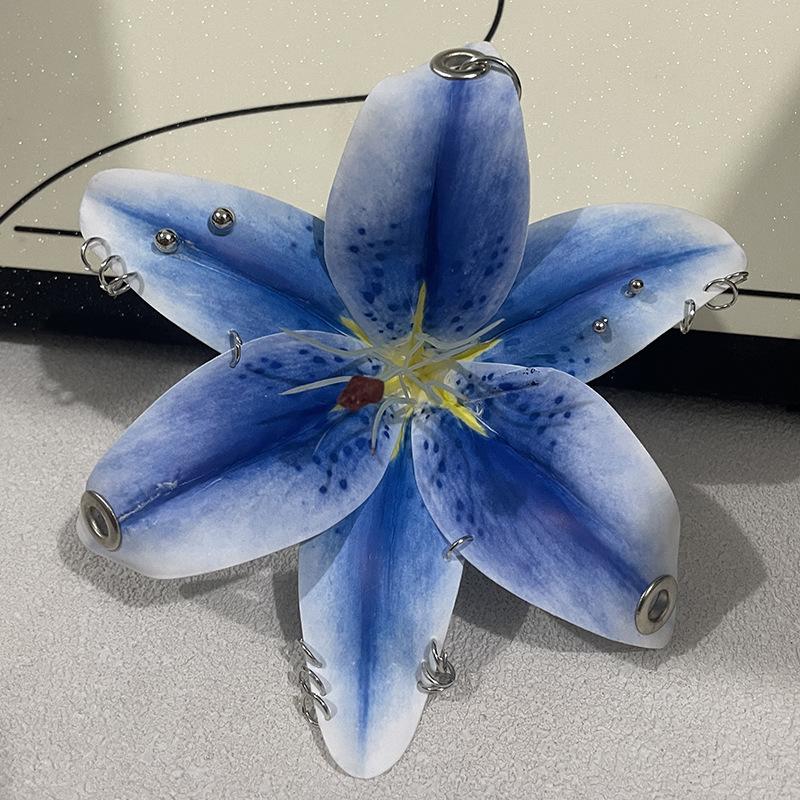 Exquisite Phalaenopsis Orchid Lily Keychain Creative Simulation Flower Bag Pendant  Backpack Decoration Accessories Gifts
