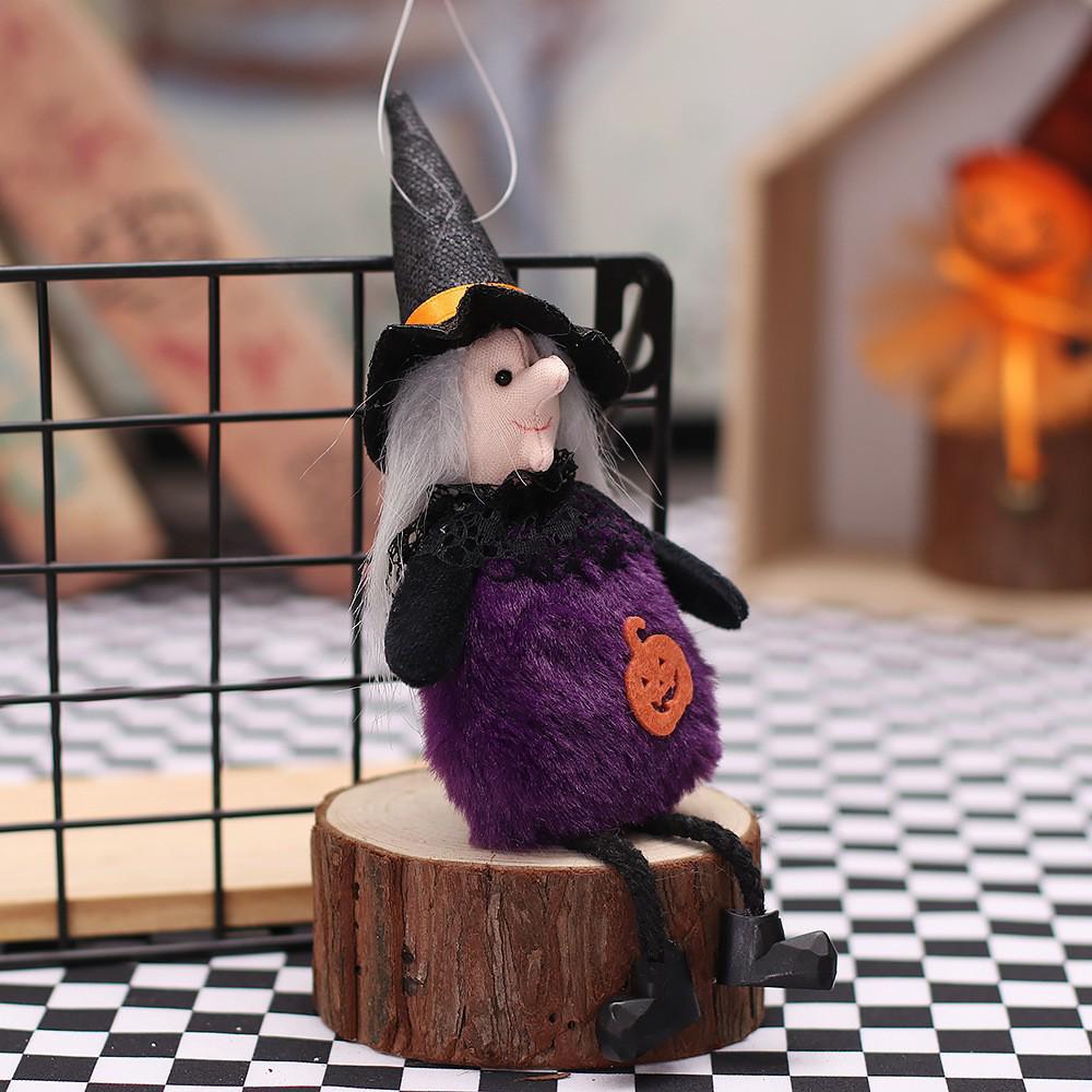 Plush Pumpkin Witch Doll Hanging Halloween Decor
