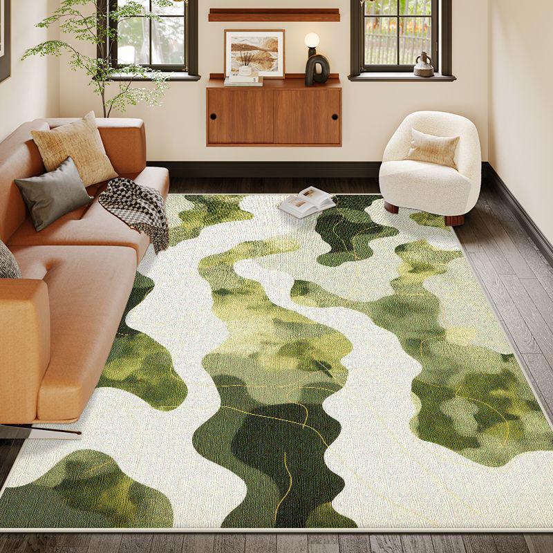 Modern Abstract Room Decoration Aesthetic Non-slip Bedroom Carpet Soft Foldable Large Living Room Rug Sofa Table Mat Washable