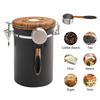 Stainless Steel Kitchen Coffee Canister Food Storage Jar with Date-Tracker and-Scoop for Grounds Coffee Sealing Can