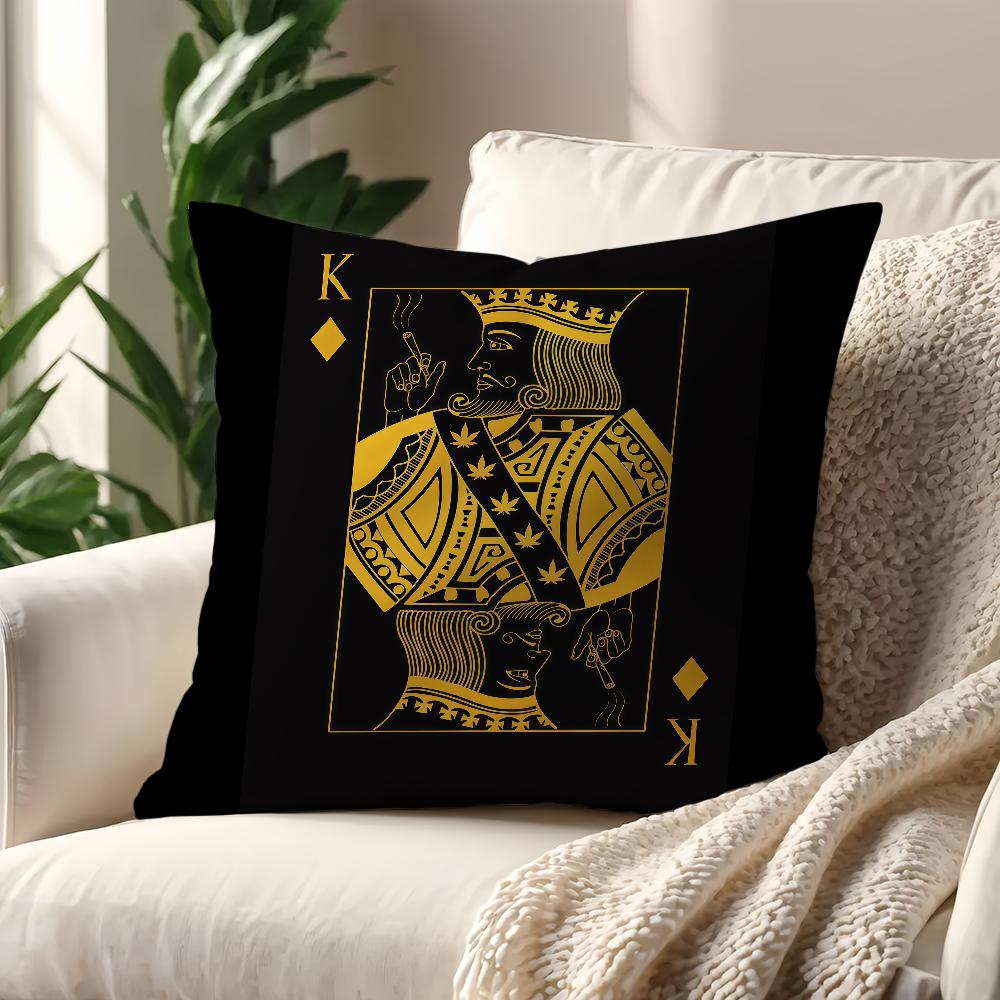 Luxury Black Golden Play Card cushion cover Decoration Room Shop Car Home Office Coffee Pillow Sofa Printing Nordic Simplicity