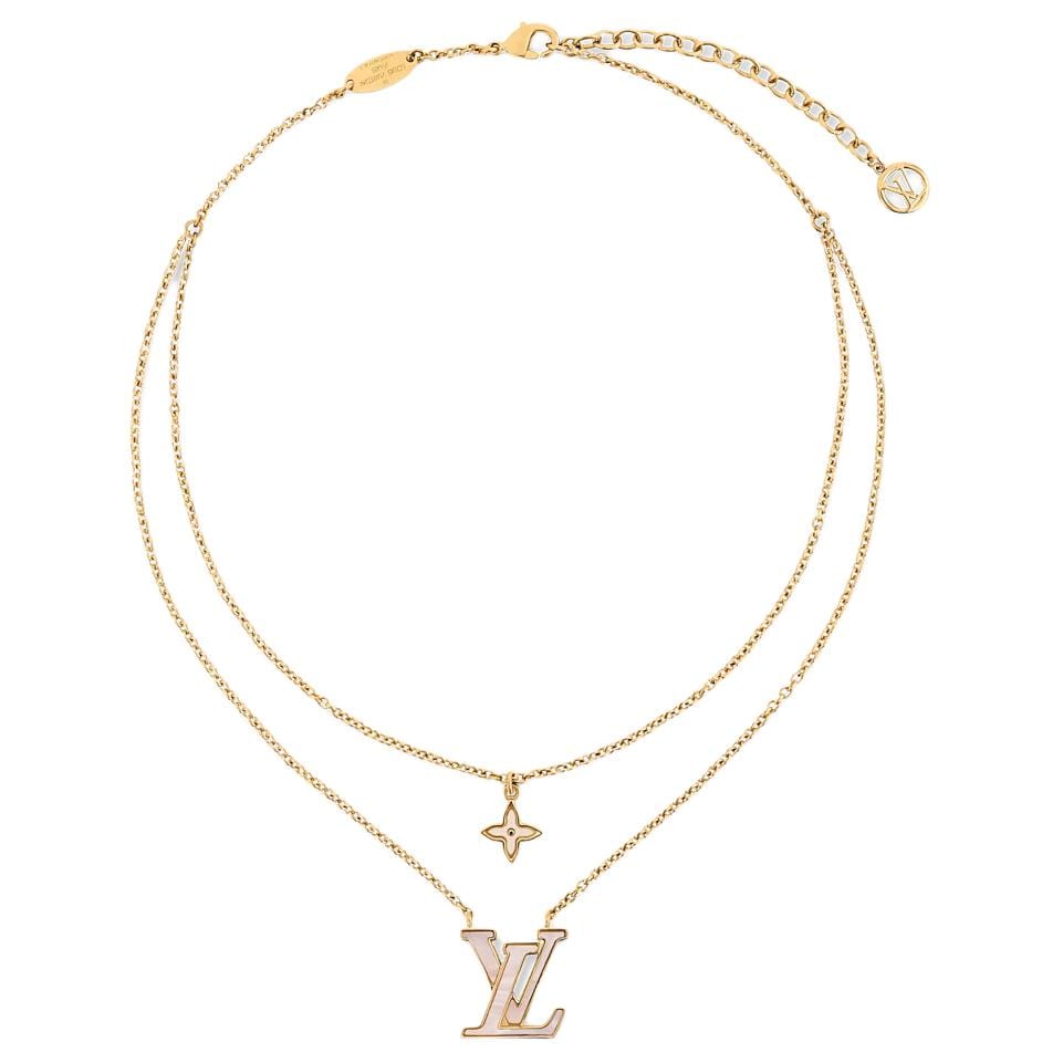 LOUIS VUITTON Pearlescent Resin Necklaces Women's Gold M03867