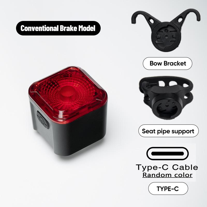 Bicycle Smart Brake Sensing Rear Light MTB Road Bike Tail Lights Intelligent Sensing Brake Warning Taillight Cycling Accessories