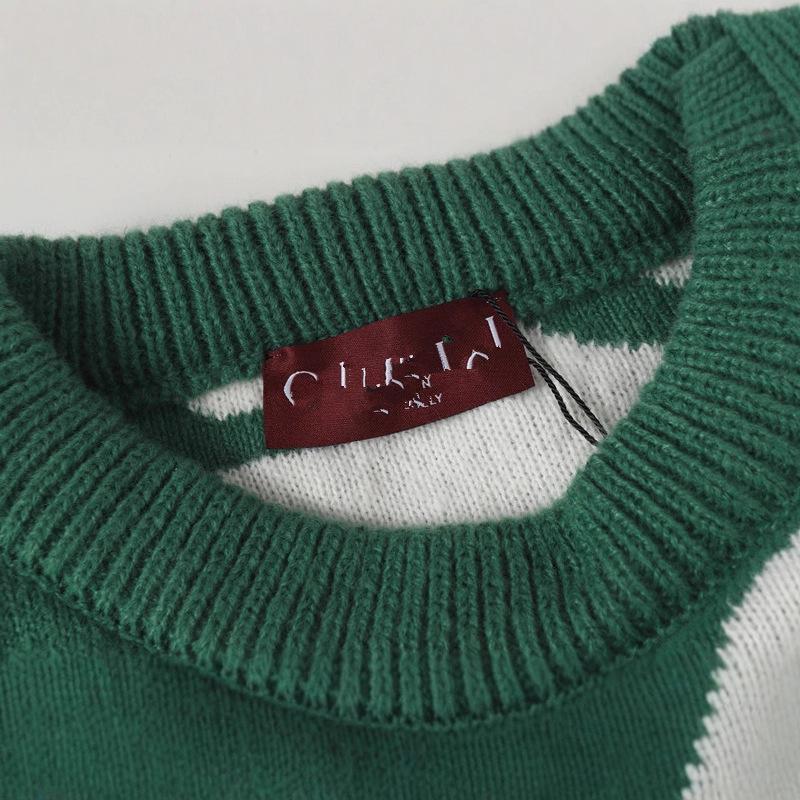 Cross 25SS Hochwertiger gestrickter Jacquard-Rundhals-Pullover für Damen und Herren - Modisches Pullover-Oberteil