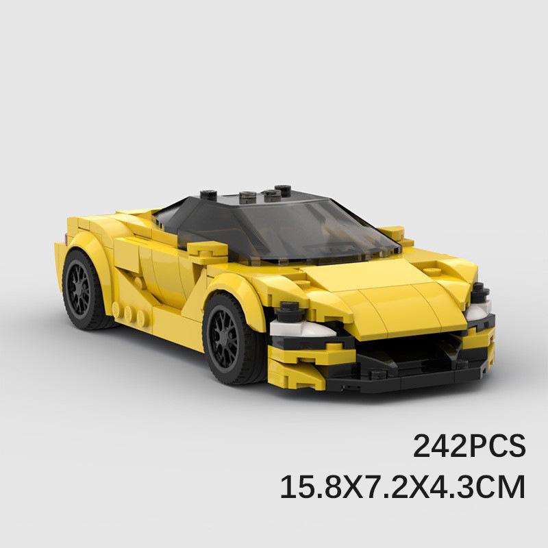 MOC 8-Grid City Speed Car Model Creative Sports Vehicle Building Blocks Educational Gift for Adults Kids