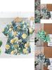 Adorable Boys Hawaiian Floral Shirt And Short Set For Summer Beach Vacation In Soft Cotton