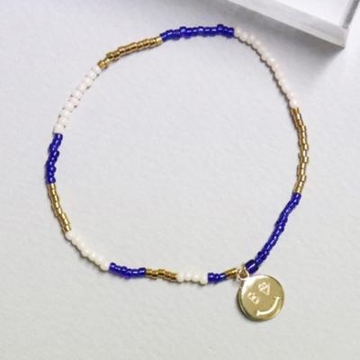 BONBEAU Smile Charm 18k Gold Beads Bracelet