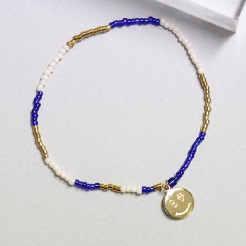 

BONBEAU Smile charm 18k gold beads bracelet free