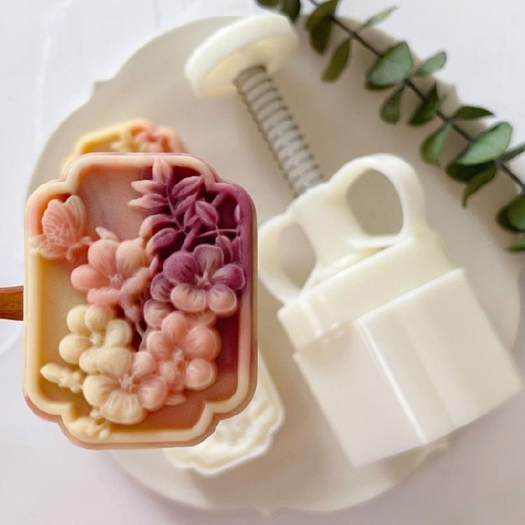 Pomegranate Flower Mooncake Press Mold Cookie Stamps Moon Cake Makers Decor Tool