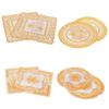 2 Stück 20x20cm Tischsets Goldene Platzsets Kaffeetassenuntersetzer für Hochzeitsfeier Zubehör
