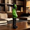 Collectible Alien Art 3D Printed Figurine with Hoodie And Headphone, Trendy Desktop Aesthetic Room Embellishments Ornament, Cyber Style Statue