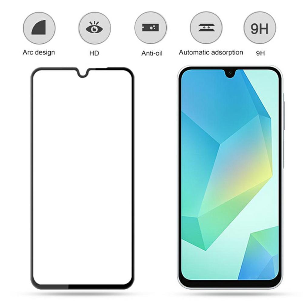 

AMORUS 2Pcs For Samsung Galaxy A16 5G/A16 4G Screen Protector Shatterproof Silk Printing Tempered Glass Film Black
