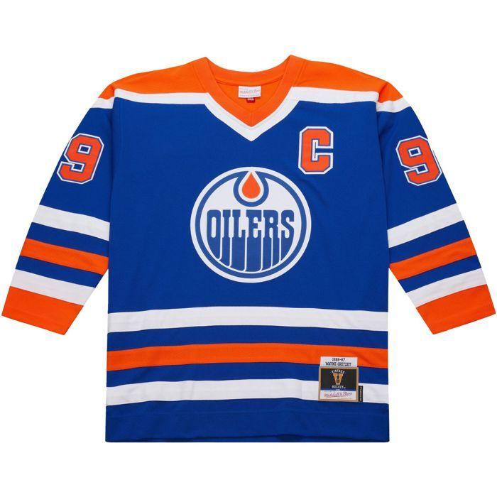 Maillot NHL - MITCHELL & NESS - Wayne Gretzky Edmonton Oilers 1986 - 100% polyester mesh - Loose fit - Patchs front/back/manches