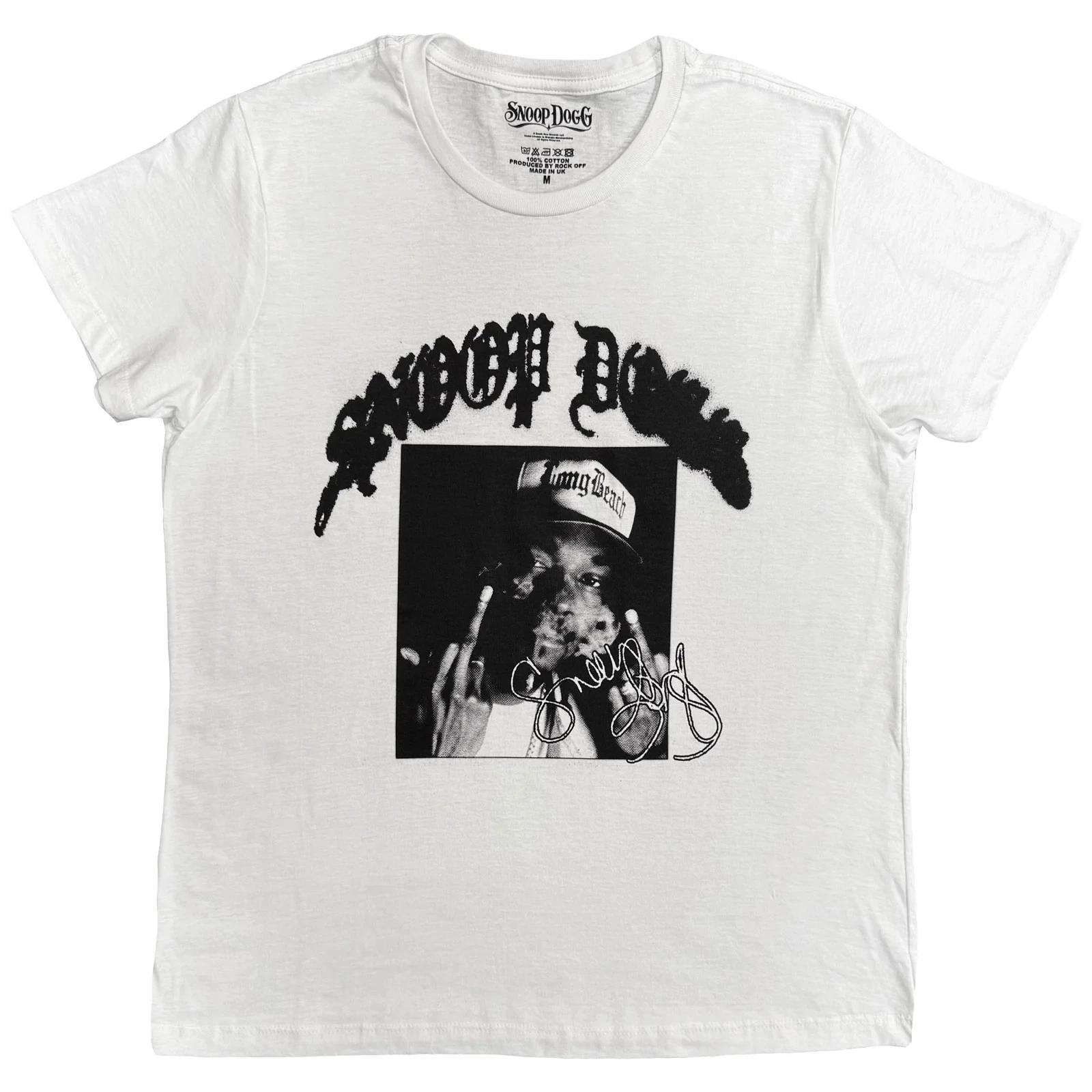 Snoop Dogg T-Shirt: Middle Finger (White) OFFICIAL NEW S