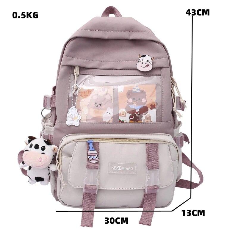 New Waterproof Nylon Women Backpack Female Travel Bag College Girls Men Multi-pocket Schoolbag Laptop Backpack Book Bags
