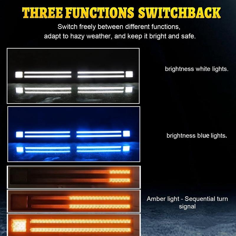 A58X-LED Daytimes Running Light For Toyota Prado LC250 Land Cruiser 250 2024 2025 Fog Light White DRL Amber Turn Signal Lamp