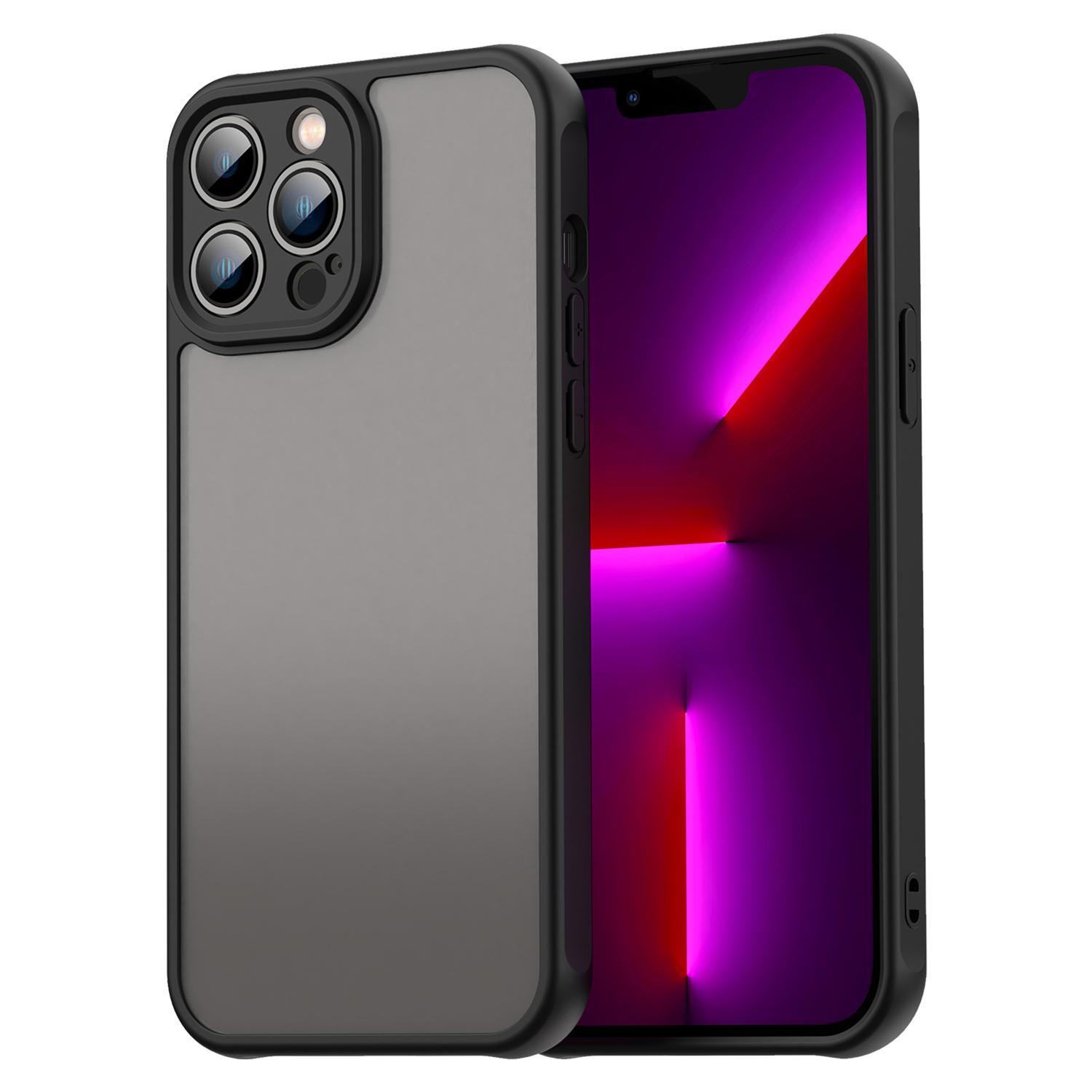 

Для iPhone 13 Pro Max Чехол Ударопрочный Подушки безопасности Матовый Полупрозрачный ПК+ТПУ Задняя крышка телефона Black