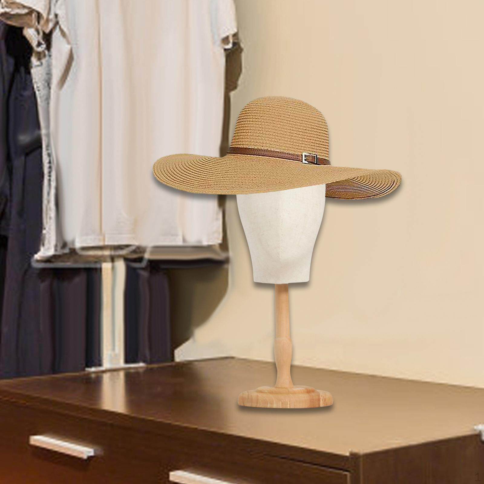 

Подставка для шляп и кепок, портативная домашняя стойка для хранения головных уборов, парики для парикмахера Wood color Low Base