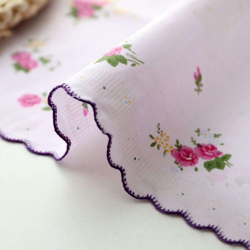 Ladies Square Handkerchief Cotton Flowers Women Children Print Face Hand Towels Hanky Wedding Christmas Gifts