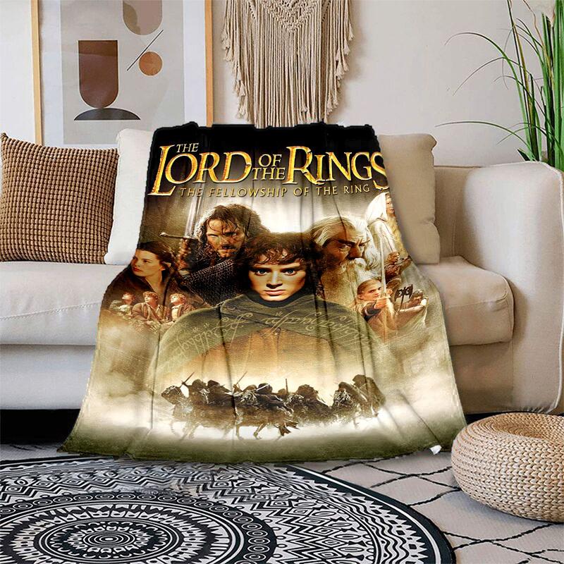 1pc The Fellowship of the Ring Cartoon Blanket,Portable Throw for Travel & Camping, All Season Cozy Blanket,Ideal Gift 80cmx120cm