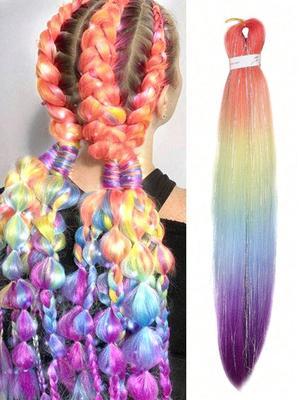 Synthetic Pre Stretched Braiding Hair 30inch Mixed Color Silver Thread Twinkle Braiding Hair Extensions   Twist Braids