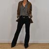 New Women's Spring Season V-Neck Long Sleeve Printed Fashion Elegant T-Shirt Blouse