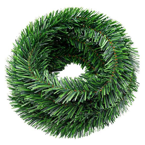 Christmas Green Garland 18FT Xmas Greenery Tinsel Stems Non-Lit Soft Twist Garland for Tree Stair Railing Front Door Mantle Fireplace Holiday Decor