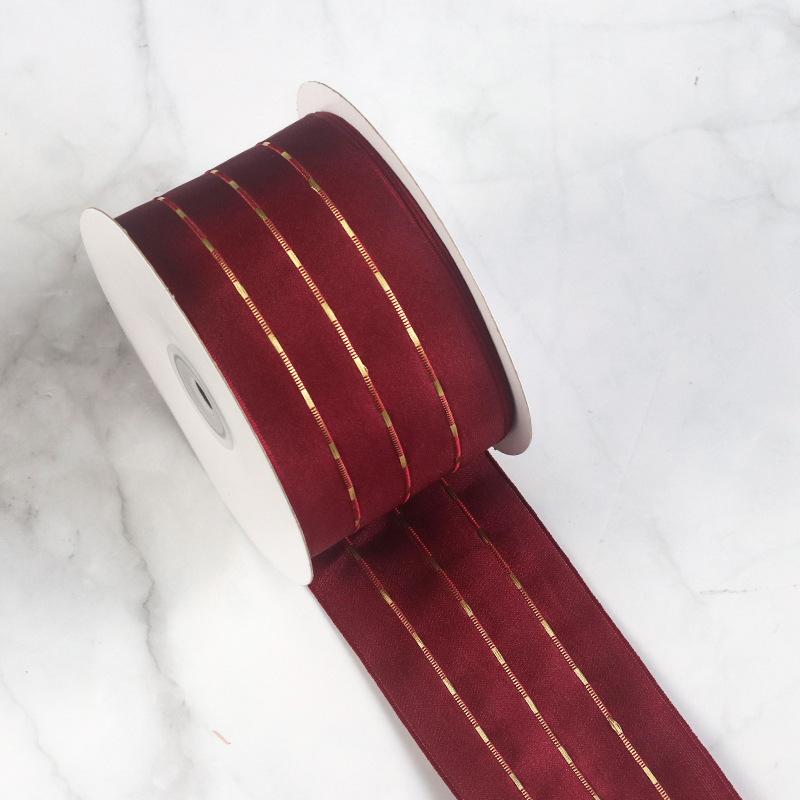 

Лента рождественская красная декоративная с манжетами по краю железная медная проволока формовка специальная лента подарочная упаковка коробка завязанная плавающая лента поделки изготовление лент 6.5cm*20 Yards