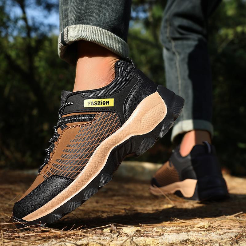 Skor för män Andningsbara Halkfria Utomhus Casual Snörskor Vandringssneakers Slitstarka och Luktsäkra Utomhus Vandringsskor