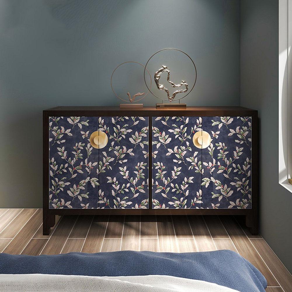 45cm Wide Floral Peel and Stick Wallpaper Waterproof Removable Contact Paper for Drawer Liner Cabinet Shelf Decor Self-Adhesive