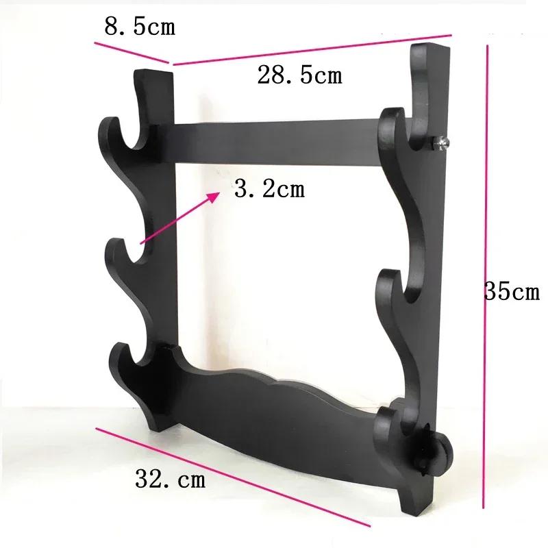1/2/3 Tiers Wall Mount Sword Stand Black Brown Japanese Katana Holder Samurai Sword Knife Display Stand Living Room Decoration
