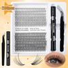 DIY Segmented Fluffy Single - Cluster False Eyelashes with D - Curl, 10 - 16mm for Natural and Dense Lash Grafting Makeup