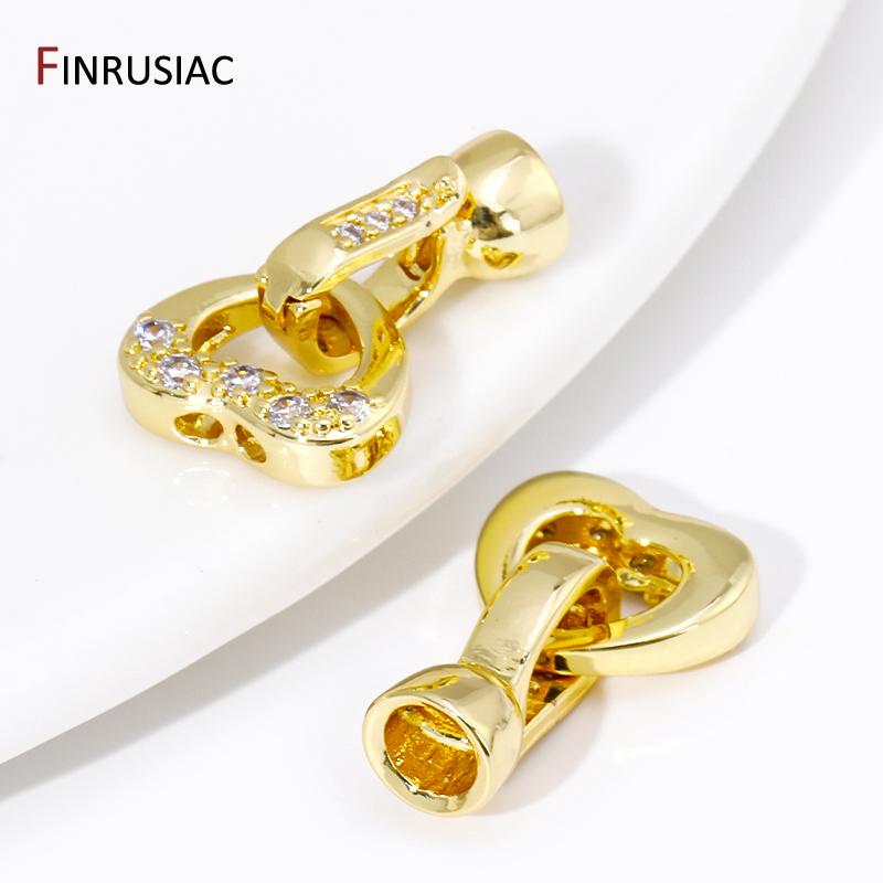 18K Gold Plated Brass Creative Closure Fasteners Lock Clasps Accessories For DIY Needlework Beads Pearls Jewelry Making Material