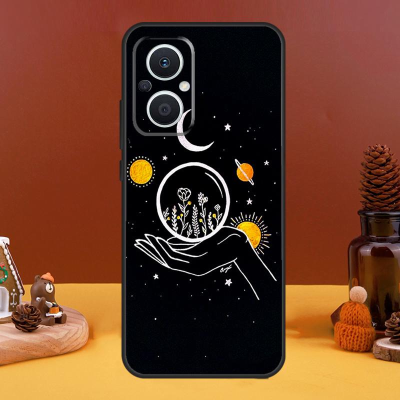 Sun Moon Flowers Case For OPPO Reno 8T 4Z 5Z 10 Pro 11 F 4 5 6 7 8 Lite OPPO Find X5 X6 Pro X2 X3 Lite Cover