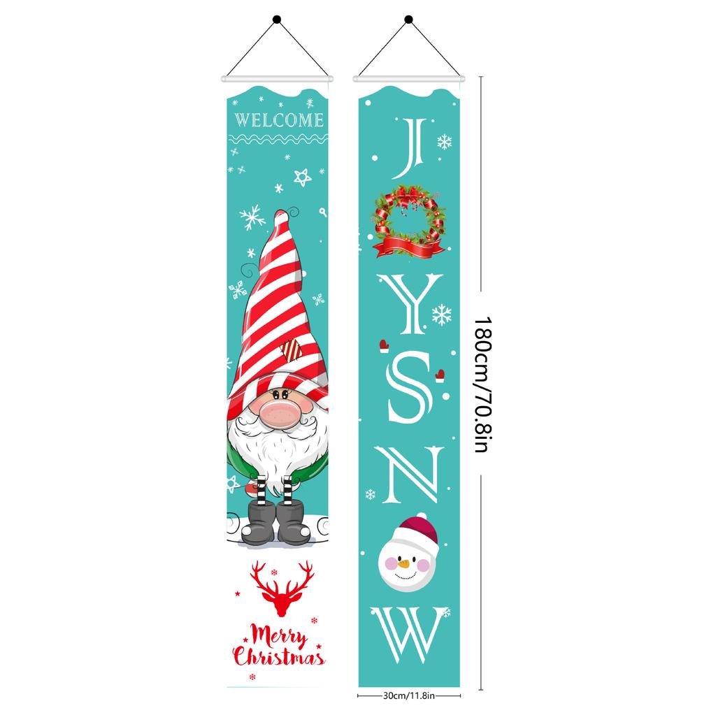 Weihnachts-Außendekorationen 1 Paar Weihnachtsbanner Nussknacker Soldat Banner Santa Schneemann Frohe Weihnachten Tür Veranda Dekor 2024