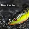 3 Pcs Realistic Swimming Bait Multi Joint Fish Lure Bait for Freshwater Saltwater Fish with 2 Treble Hooks