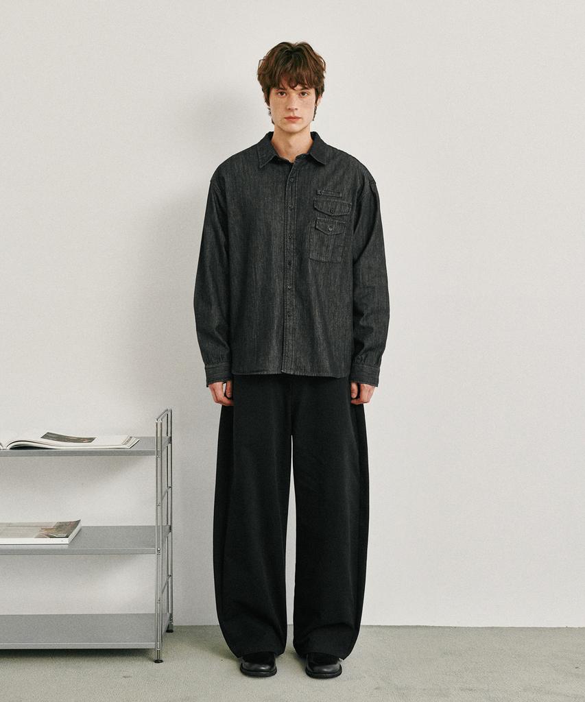 GLW Cotton Curved Pants Black