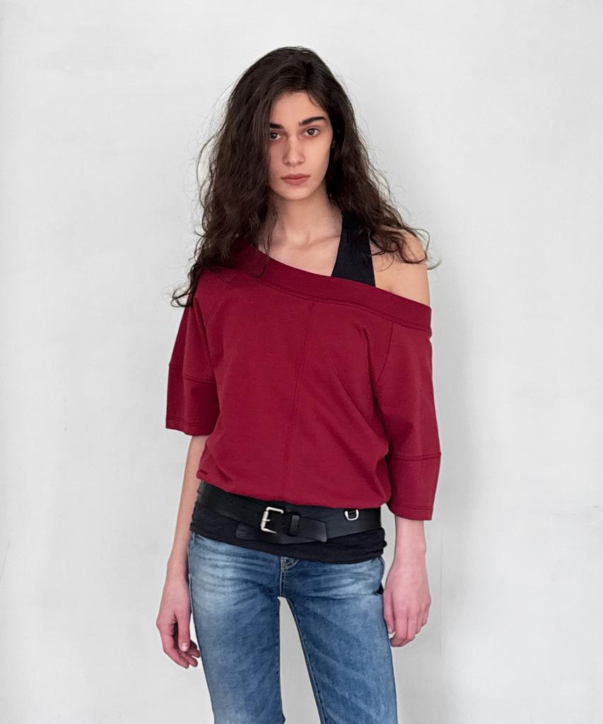 Saendeulig Multi-Neck Tee_Wine