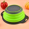 Folding Telescopic Colander: Round Vegetable & Fruit Washing Basket with Drying Rack