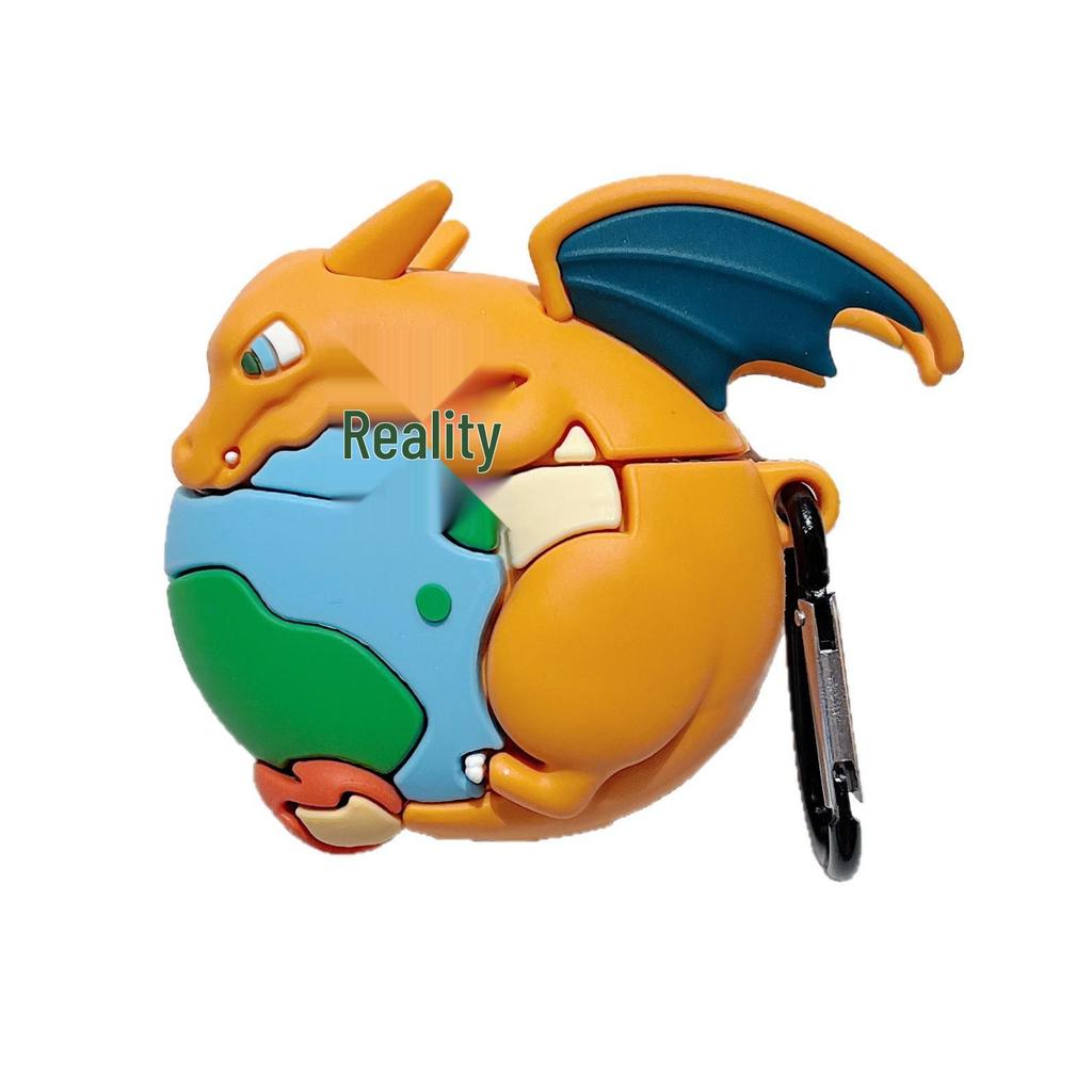 Earth Cast Charizard AirPods Pro 3 Case: Compatible with Gen 2/3/4 Apple Bluetooth Earphone.