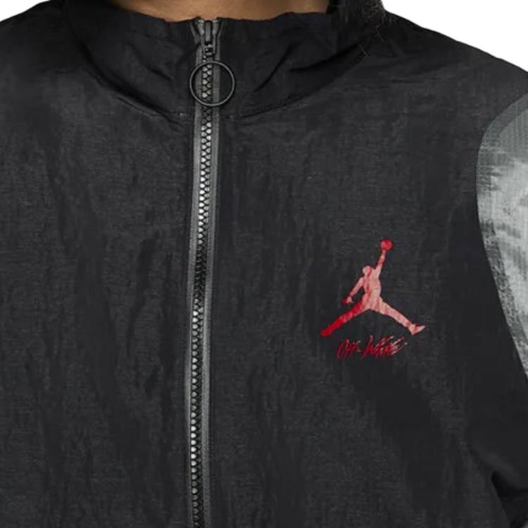 Chaqueta Tejida OFF-WHITE x Jordan (Talla asiática) Ropa de calle para hombre negro CV0551-010