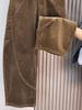 Winter 2025 Women's High Waist Retro Corduroy Slimming Wide Leg Floor-Length Pants