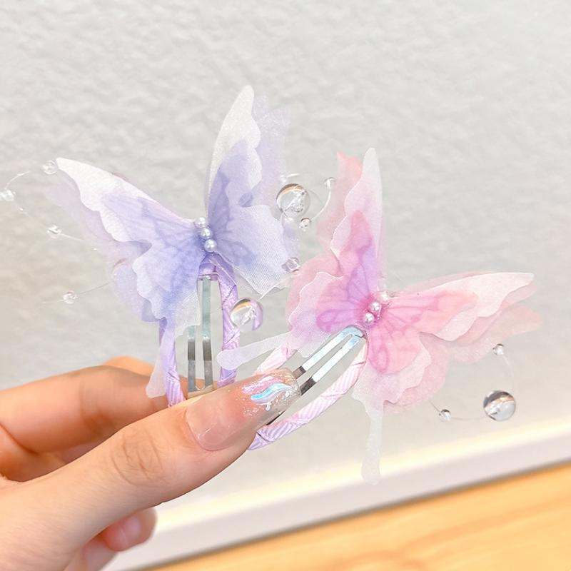2Pcs/Set Toddler Girls Pink Butterfly Shape Hairgrip Girl Hairpins Headwear Hair Clips Jewelry Gift Sweet Kids Headdress