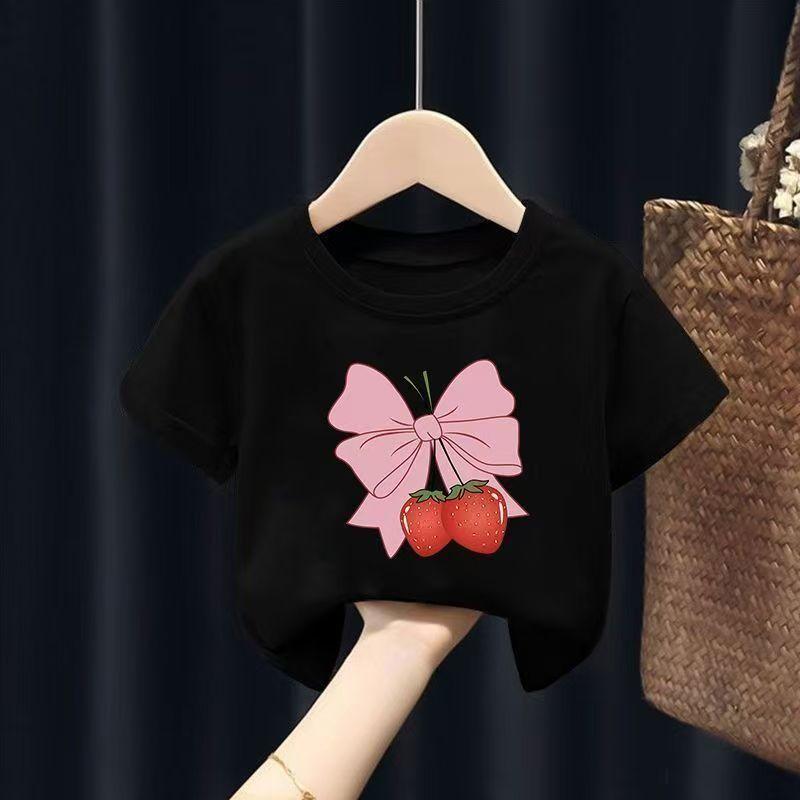 

Новые топы, модные футболки с рисунком медведя из мультфильма для девочек, детские футболки из хлопка, модные летние футболки для мальчиков от 2 до 16 лет 2T(90cm)