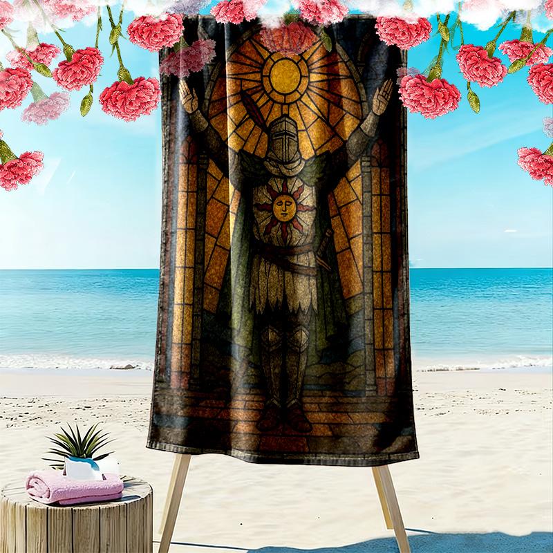 Dark Soul Print Beach Towel, Large Soft Quick Dry Towel for Beach Camping Swimming